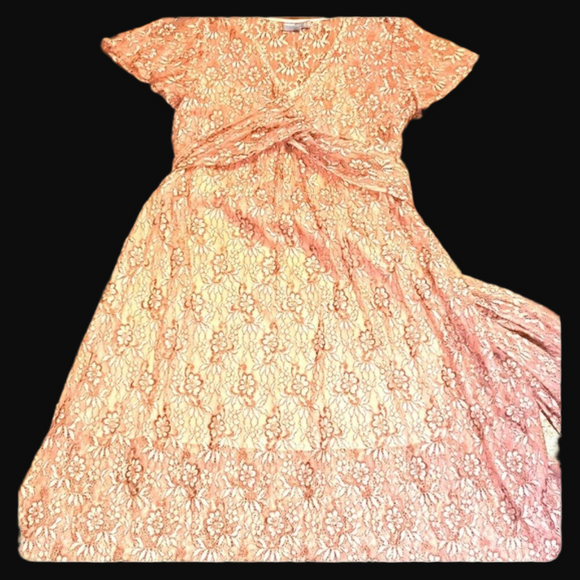 ASOS Coral Color Floral Lace Dress - Picture 2 of 13